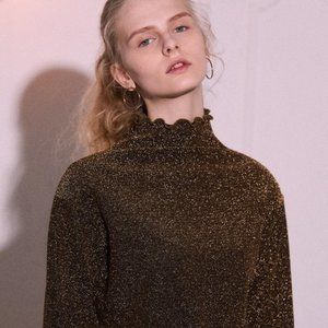 Gold Glitter turtleneck